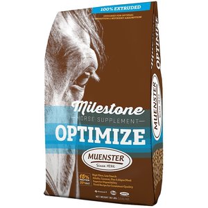 Milestone Optimize High-Fat Energy Hay Flavor Pellets Horse Supplement, 30-lb bag