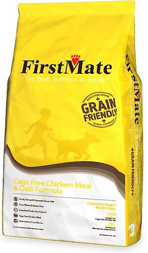 FirstMate Grain Friendly Cage Free Chicken Meal & Oats Formula Dog Food, 5-lb bag slide 1 of 1