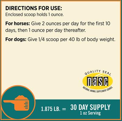 Show full view: Farnam Next Level Joint Pellets Dog & Horse Supplement, 1.875-lb jar slide 6 of 13