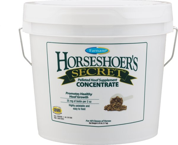Farnam Horseshoer's Secret Pelleted Hoof Supplement Concentrate, Promotes Healthy Hoof Growth in Horses 3.75-lbs. slide 1 of 9