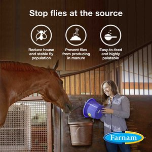 Farnam SimpliFly Feed-Thru Fly Control Pellets Horse Supplement, 10-lb bucket