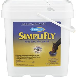 Farnam SimpliFly Feed-Thru Fly Control Pellets Horse Supplement, 10-lb bucket