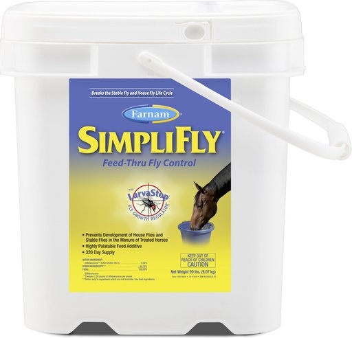 Farnam SimpliFly Feed-Thru Fly Control Pellets Horse Supplement, 20-lb bucket