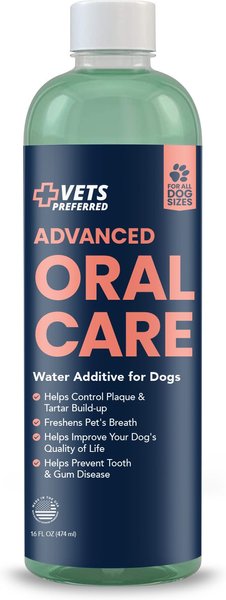 Vets Preferred Advanced Oral Care Dog Dental Water Additive, 16-oz bottle slide 1 of 8