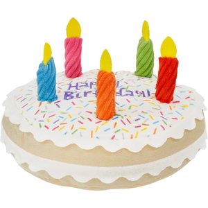 Frisco Plush Squeaking Birthday Cake Dog Toy, Large