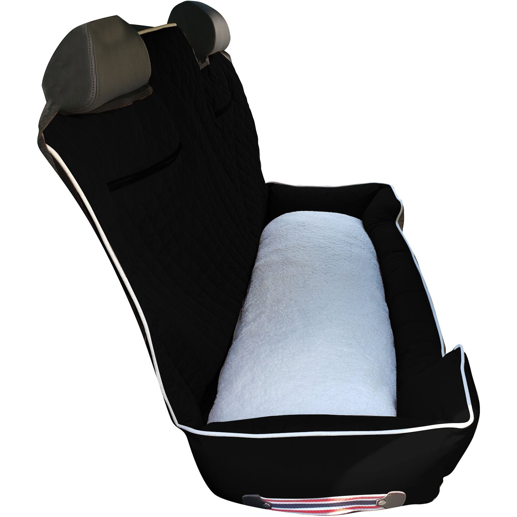 SEAT ARMOUR PetBed2Go Pet Bed Cushion & Car Seat Cover, Black, Large