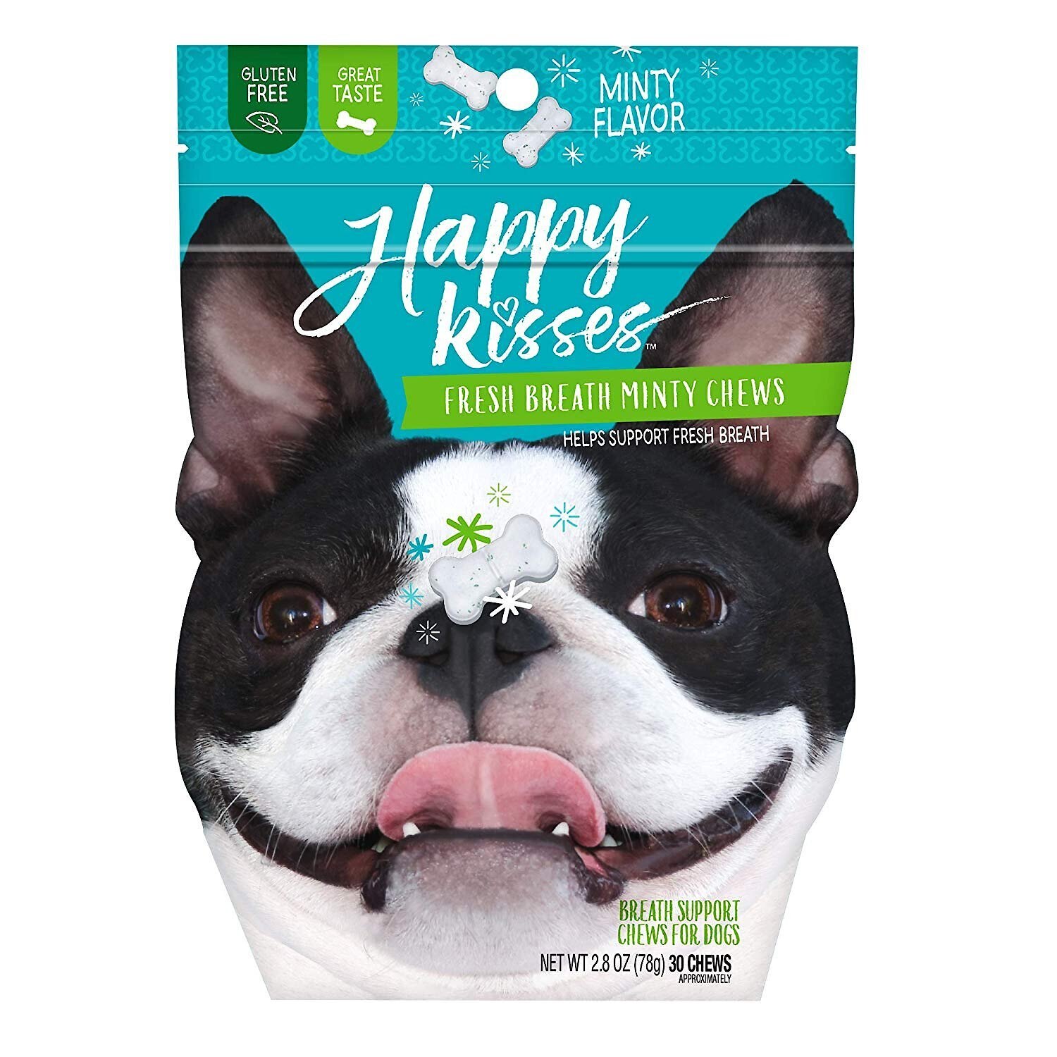 HAPPY KISSES Fresh Breath Mint Flavored Dog Dental Chews Customer