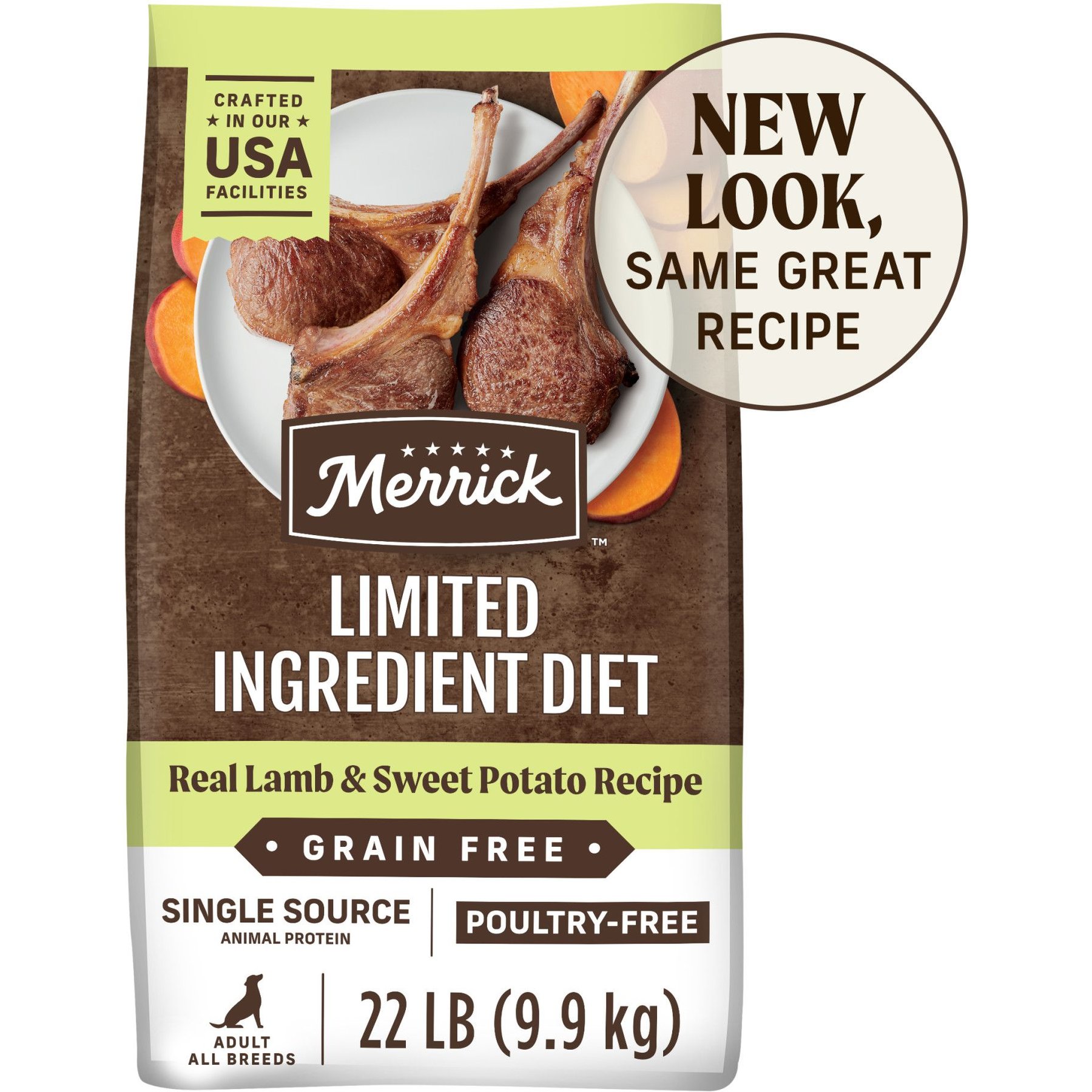 MERRICK Limited Ingredient Diet Grain Free Chicken Free Real Lamb Sweet Potato Recipe Dry Dog Food 22 lb bag Chewy