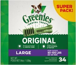Greenies Large Dental Dog Treats, 34 count
