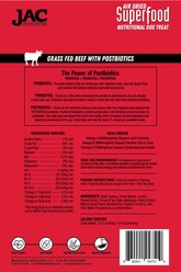 JAC Pet Nutrition Superfood Grass Fed Beef Dehydrated Dog Treats, 8-oz bag slide 2 of 6