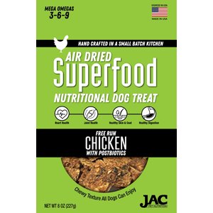 JAC Pet Nutrition Superfood Free Run Chicken Dehydrated Dog Treats, 8-oz bag