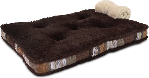 American Kennel Club AKC Blanket & Burlap Stripes Pillow Dog Bed, Brown, Small slide 1 of 1