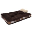 American Kennel Club AKC Blanket & Burlap Stripes Pillow Dog Bed, Brown, Small