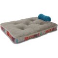 American Kennel Club AKC Blanket & Burlap Stripes Pillow Dog Bed, Gray, Small