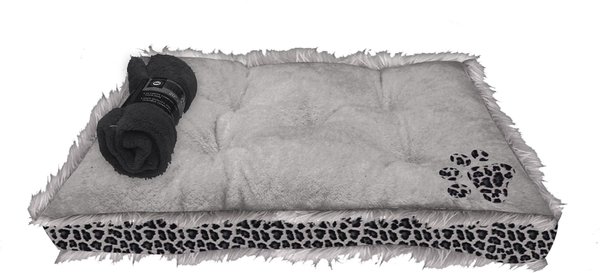 Dr. Gabby Wild Blanket & Leopard Print Dog Crate Mat, Gray, Small slide 1 of 1