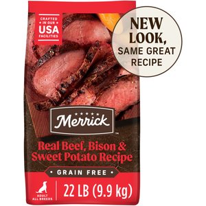 Merrick Grain-Free Dry Dog Food Real Bison, Beef & Sweet Potato Recipe, 22-lb bag