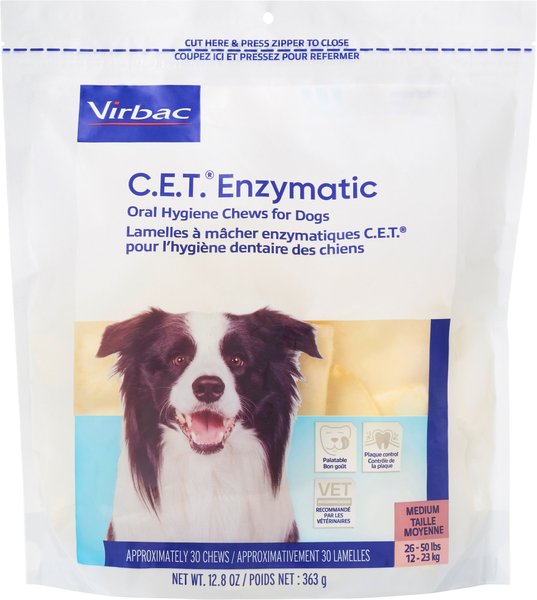 Virbac C.E.T. Enzymatic Dental Chews for Medium Dogs, 30 count slide 1 of 9
