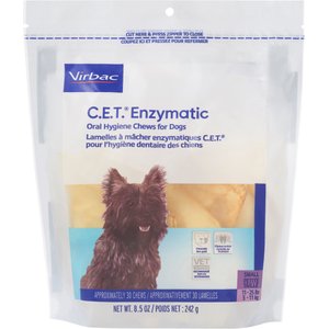 Virbac C.E.T. Enzymatic Dental Chews for Small Dogs, 11-25 lbs, 30 count