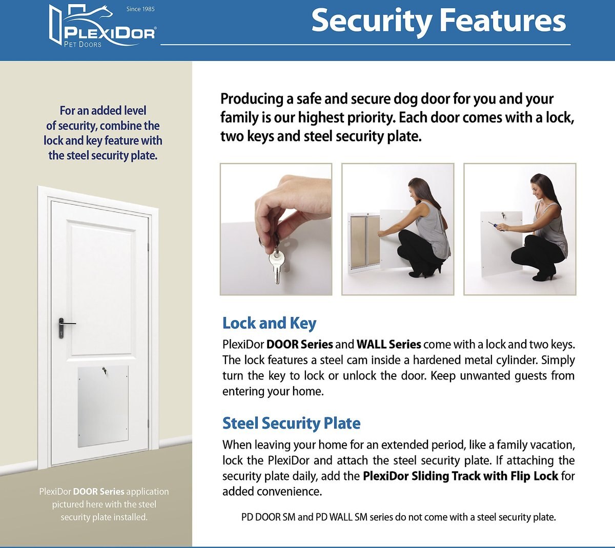 PLEXIDOR PERFORMANCE PET DOORS Dog Door Wall Installation, White, X