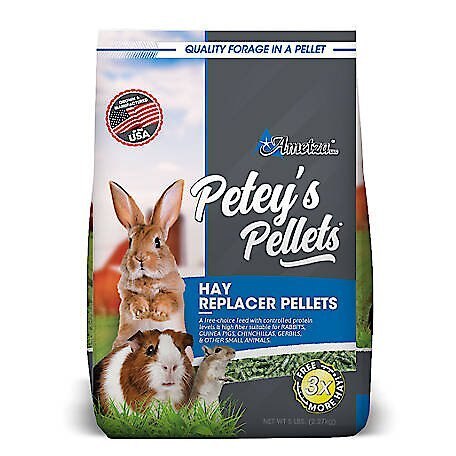 Petey's Pellets Hay Replacer Pellets Gerbil, Chinchilla, Guinea Pig & Rabbit Food, 5-lb bag