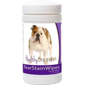 Healthy Breeds Bulldog Tear Stain Dog Wipes, 70 count