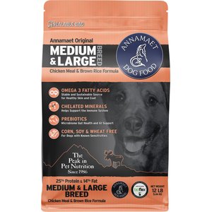 Annamaet 25% Medium & Large Breed Dry Dog Food, 12-lb bag