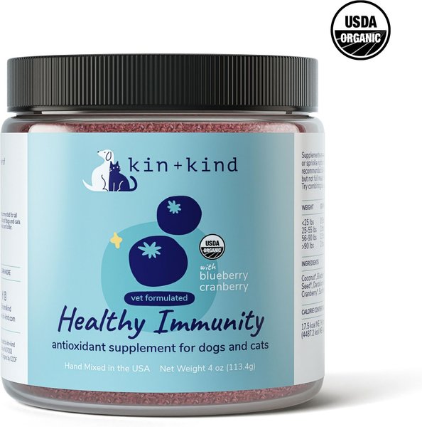 kin+kind Organic Immunity Boost Dog & Cat Supplement, 4-oz bottle slide 1 of 3