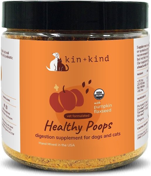 kin+kind Organic Healthy Poops Dog & Cat Supplement, 4-oz bottle slide 1 of 4