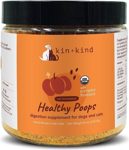 kin+kind Organic Healthy Poops Dog & Cat Supplement, 8-oz bottle slide 1 of 4