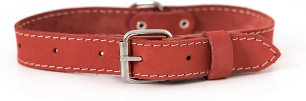 Euro-Dog Traditional Leather Dog Collar, Coral, X-Large: 17 to 23-in neck slide 1 of 5