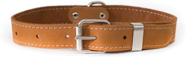 Euro-Dog Traditional Leather Dog Collar, Tan, Large: 14 to 19-in neck slide 1 of 6