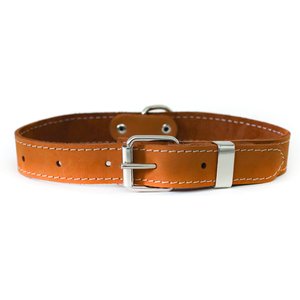 Euro-Dog Traditional Leather Dog Collar, Tan, Small: 12 to 15-in neck