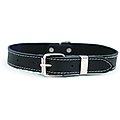 Euro-Dog Traditional Leather Dog Collar, Black, Medium: 13 to 17-in neck