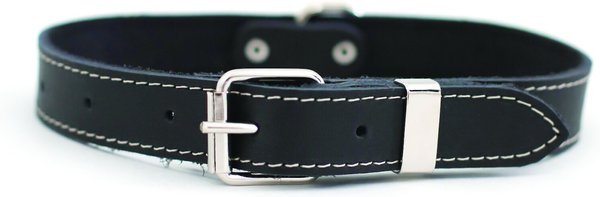 Euro-Dog Traditional Leather Dog Collar, Black, X-Small: 9 to 11-in neck slide 1 of 6