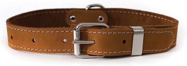 Euro-Dog Traditional Leather Dog Collar, Bark Brown, Large: 14 to 19-in neck slide 1 of 6