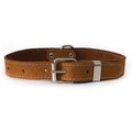 Euro-Dog Traditional Leather Dog Collar, Bark Brown, Large: 14 to 19-in neck
