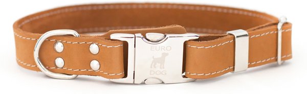 Euro-Dog Quick Release Leather Dog Collar, Tan, X-Large: 16 to 26-in neck slide 1 of 6