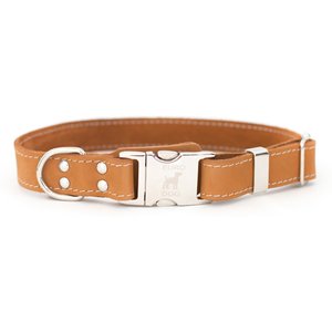 EURO-DOG Quick Release Leather Dog Collar, Tan, Large: 15 to 23-in neck ...