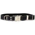 Euro-Dog Quick Release Leather Dog Collar, Black, Medium: 12 to 18-in neck