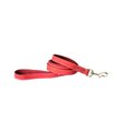 Euro-Dog Leather Dog Leash, Coral, 6-ft long, 3/4-in wide