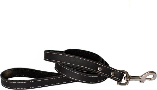 Euro-Dog Leather Dog Leash, Black, 6-ft long, 3/4-in wide slide 1 of 4