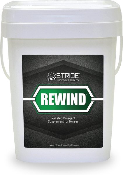 Stride Animal Health Rewind Omega-3 Joint Support Pellets Horse Supplement, 11.1-lb tub slide 1 of 4
