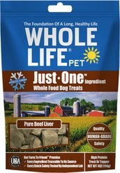 Whole Life Just One Ingredient Pure Beef Liver Freeze-Dried Dog Treats, 4-oz bag