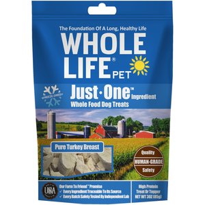 Whole Life Just One Ingredient Pure Turkey Breast Freeze-Dried Dog Treats, 3-oz bag