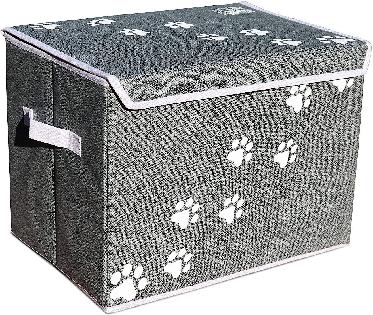 Cat Toy Bin with Cover Collapsible Folding Octagon Decorative Storage Container 