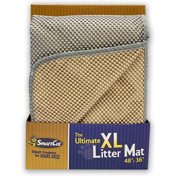 WePet Jumbo Cat Litter Mat, Kitty Litter Trapping Mess Mat Soft PVC Rug, 47 inch x 36 inch, Champagne, Size: 2XL 47 x 36'', Beige