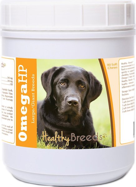 Healthy Breeds Omega HP Soft Chews Dog Supplement, 90 count, Labrador Retriever slide 1 of 1