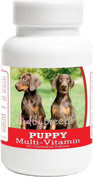 Healthy Breeds Puppy Multi-Vitamin Chewable Tablet Multivitamin for Puppies, Doberman Pinscher, 60 count slide 1 of 1