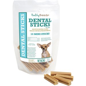 Healthy Breeds Mini Sticks Dog Dental Chews, 15 count, Chihuahua