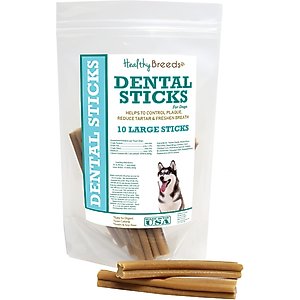 Healthy Breeds Large Sticks Dog Dental Chews, 10 count, Siberian Husky